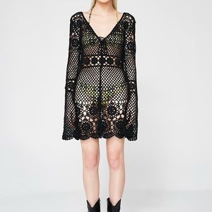 Dance & Marvel Bell Sleeve Crochet Dress